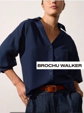 Brochu Walker Navy "Kate" shirt, S,  CB2607